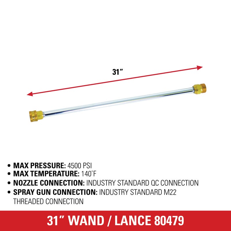 Simpson Cleaning 80479 Universal 31-Inch Pressure Washer Wand for Cold Water Use up to 4500 PSI, Silver - Image 4